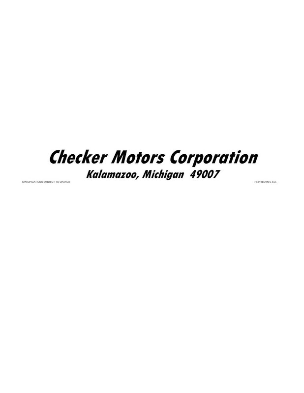 1982 Checker Owners Manual Page 24